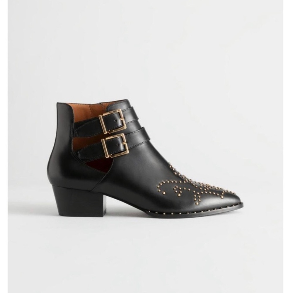 & OTHER STORIES gold studded western ankle booties 💕 size 7
